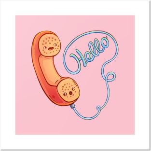 Vintage Phone saying Hello Posters and Art